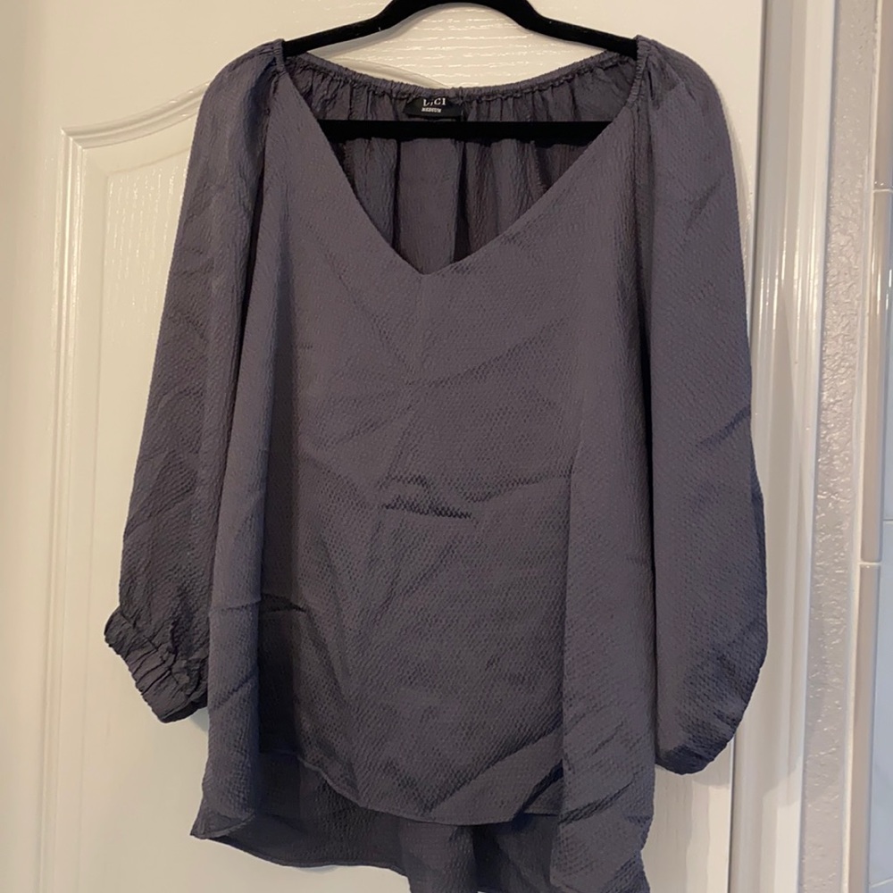 Grey silky top